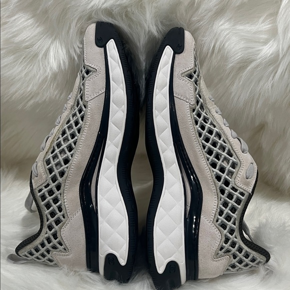 CHANEL Light Gray and Black Mesh Sneakers Size 41 Like New Never Worn $999 OBO - Picture 8 of 8